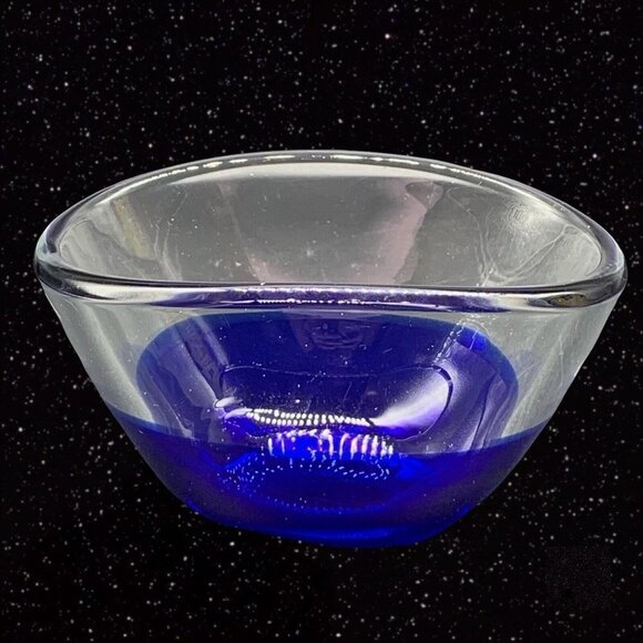 Willu Johansson Hadeland Norway Scandinavian Cobalt Blue Trinket Dish 2.5”T - Picture 1 of 6
